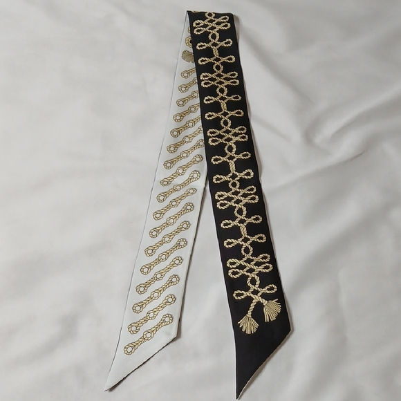 Hermès "Galons et Brandebourgs" Silk Twilly Scarf - Picture 3 of 4